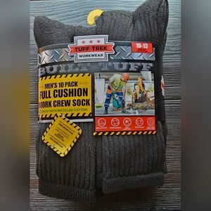 Men's Full Cushion Gray Work Crew Socks, 10 pk.